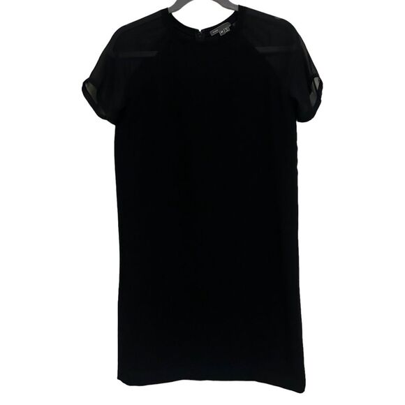 VINCE Black Sheer-Sleeve Loose Crepe Dress XS - Picture 5 of 15